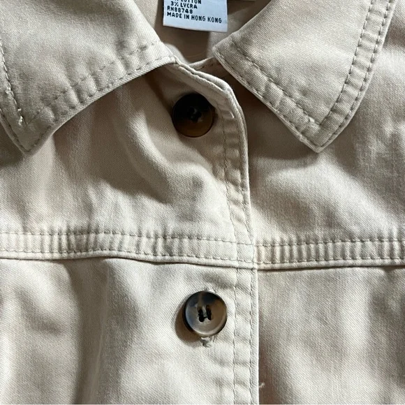The Territory Ahead Denim Sleeveless Dress Size 6 Beige Button Up Cotton Rugged - Picture 7 of 10